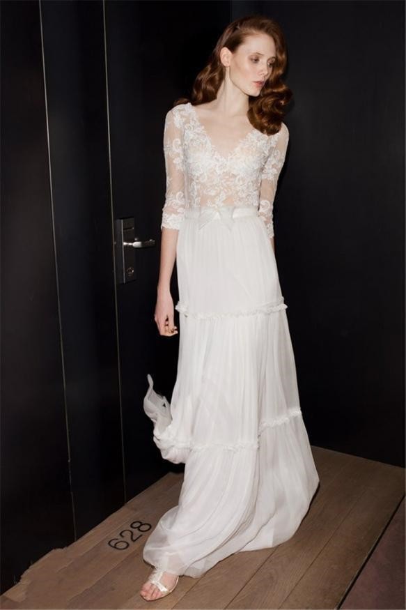 LACE SPLICE BIAS LONG DRESS MARK OF MEDUSA